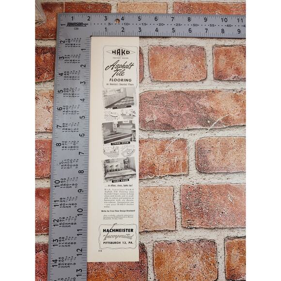 1950 Hako Asphalt Tile Flooring on‎ Americas Smartest Floors Vtg Print Ad - Picture 4 of 6